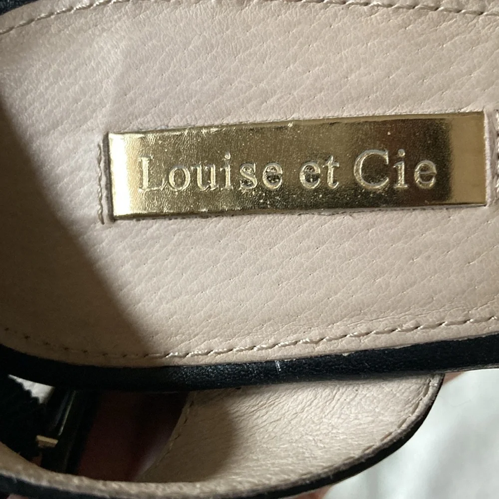 Louise et Cie Black Leather wedge heels